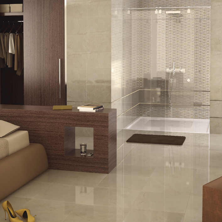 Small marble bathroom wall tile