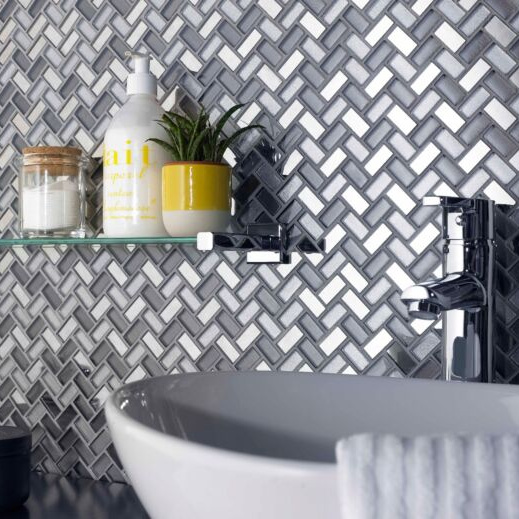 Mosaic sheet wall compliment tiles